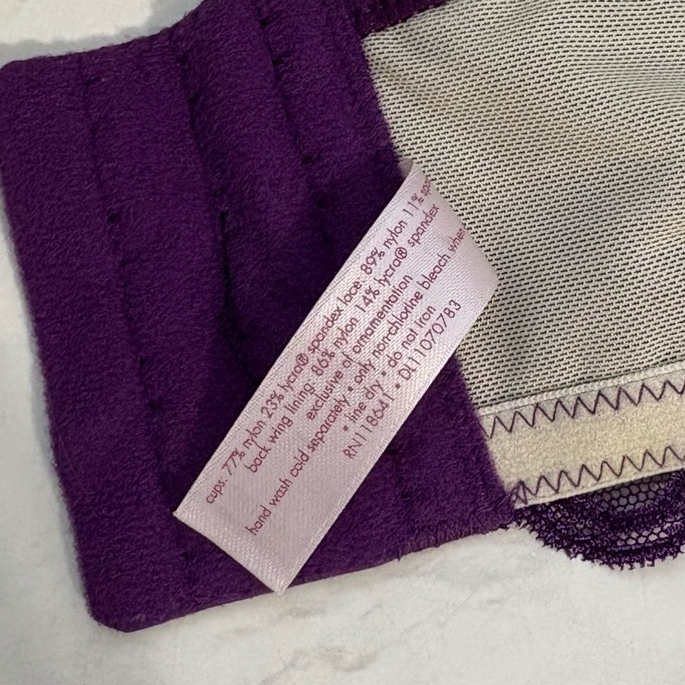 NEW Cacique Size 40DD Purple Smooth Demi Cleavage Enhancing Bra Sexy - Picture 4 of 5